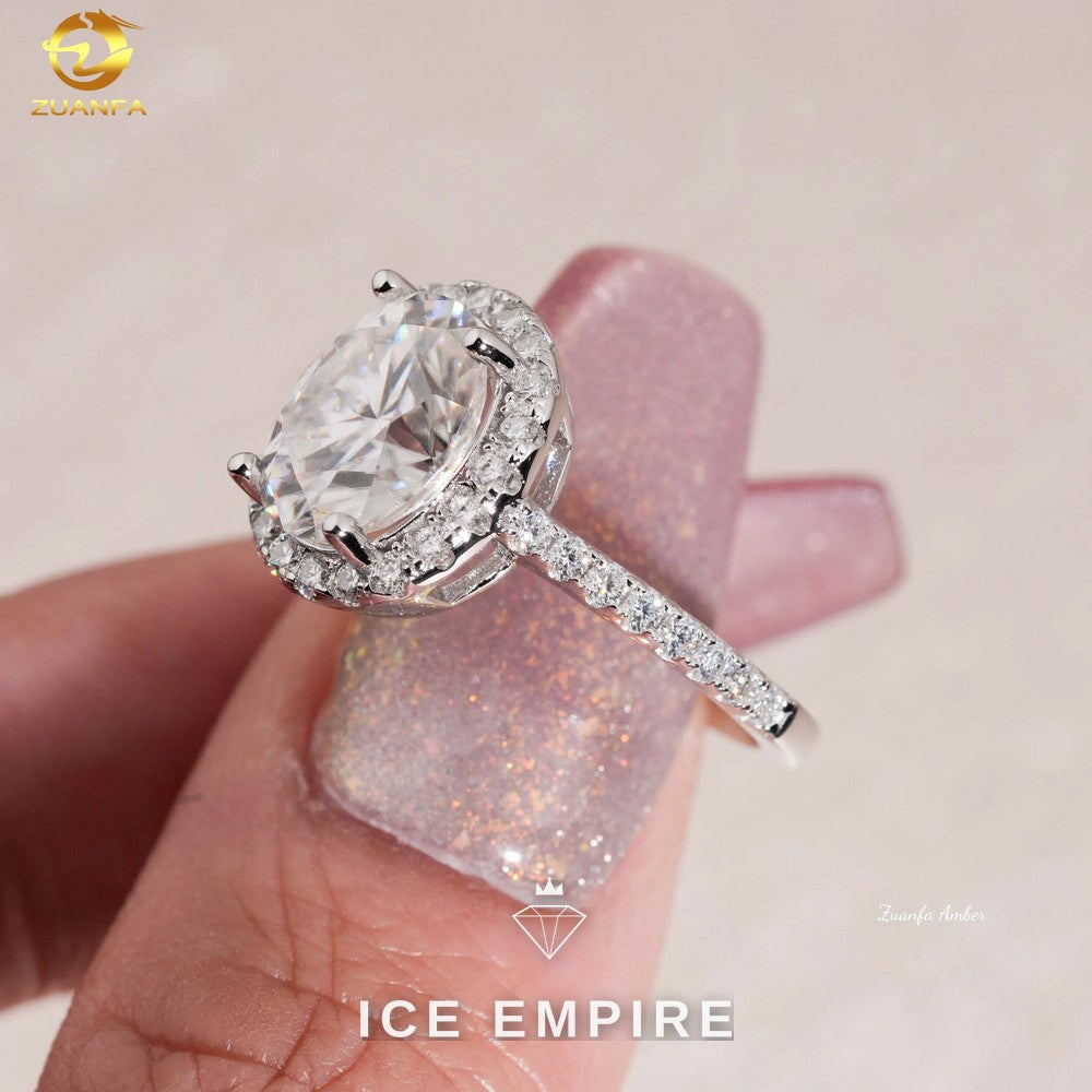 Iced Out Gold Plated Moissanite Wedding Band