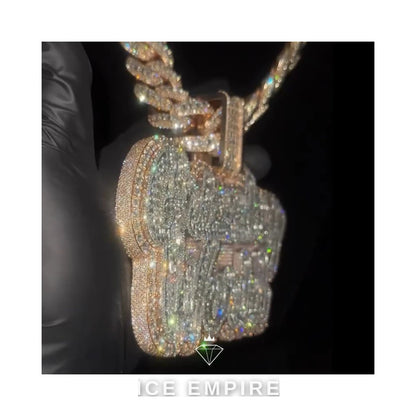 Iced Out 925 Silver Pendant