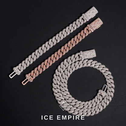 Iced Out Rose Gold Plated Moissanite Cuban Chain