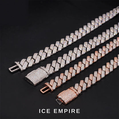 Iced Out Rose Gold Plated Moissanite Cuban Chain