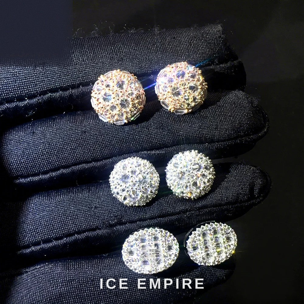 Iced Out 925 Silver Moissanite Stud Earrings