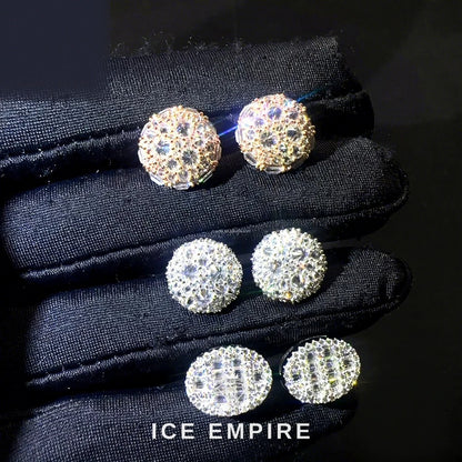 Iced Out 925 Silver Moissanite Stud Earrings