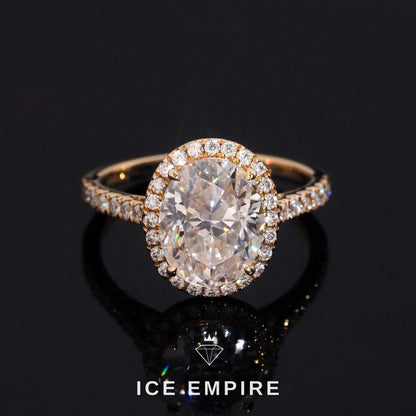 Iced Out 14K Gold Moissanite Wedding Band
