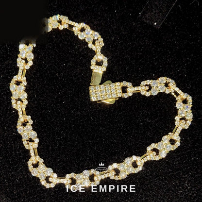 Iced Out Baguette 925 Silver Moissanite Cuban Chain