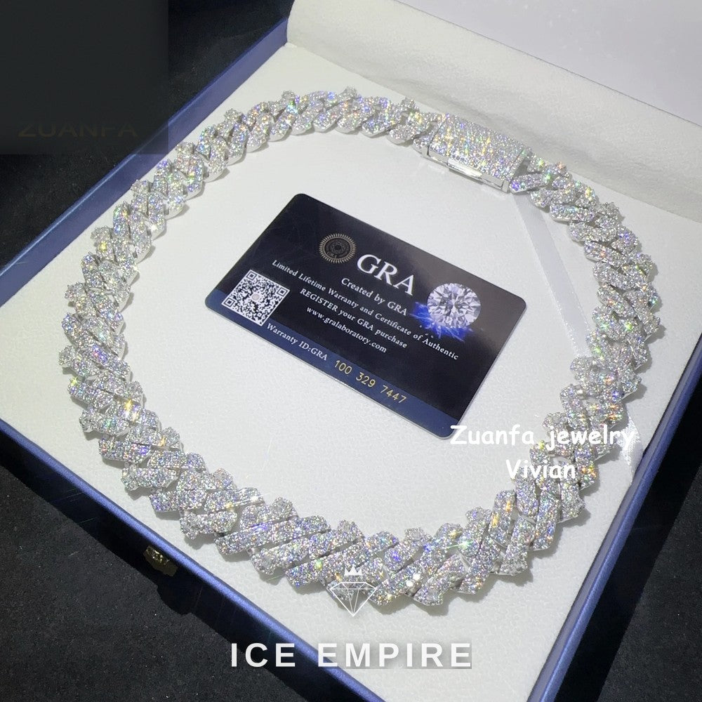 Iced Out Rose Gold Plated Moissanite Cuban Chain