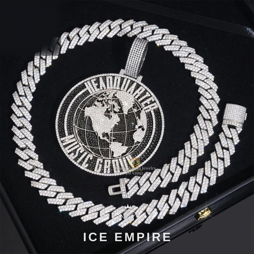 Iced Out Cross 925 Silver Pendant