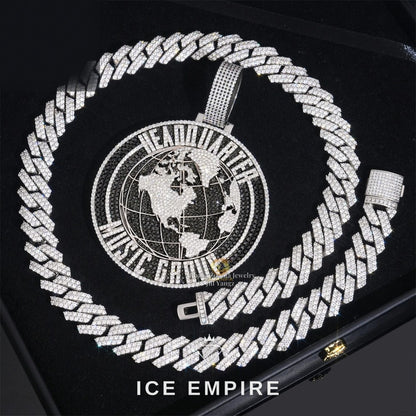 Iced Out Cross 925 Silver Pendant