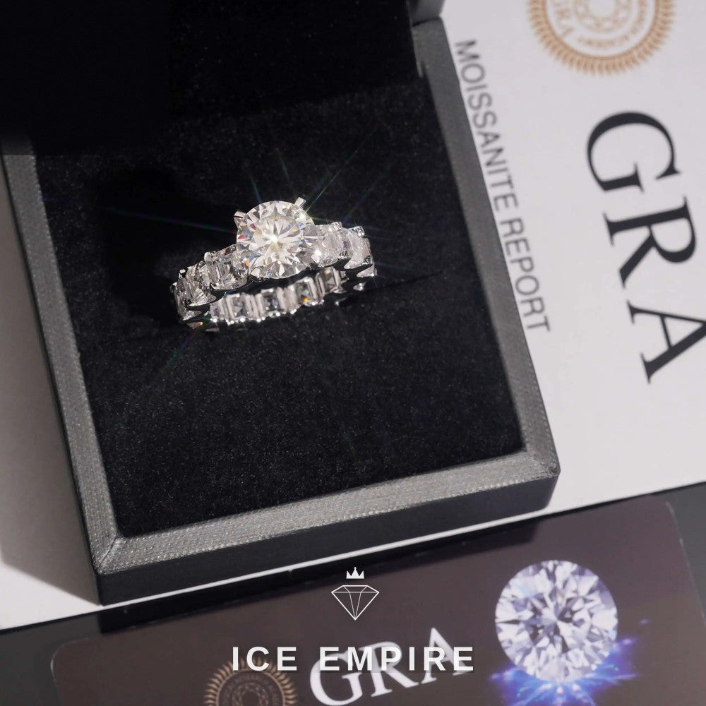 Iced Out 925 Silver Moissanite Ring