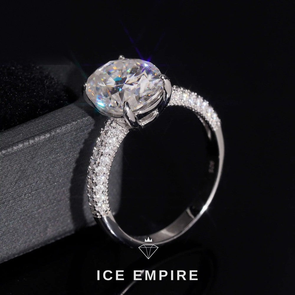 Iced Out Gold Plated Moissanite Wedding Band