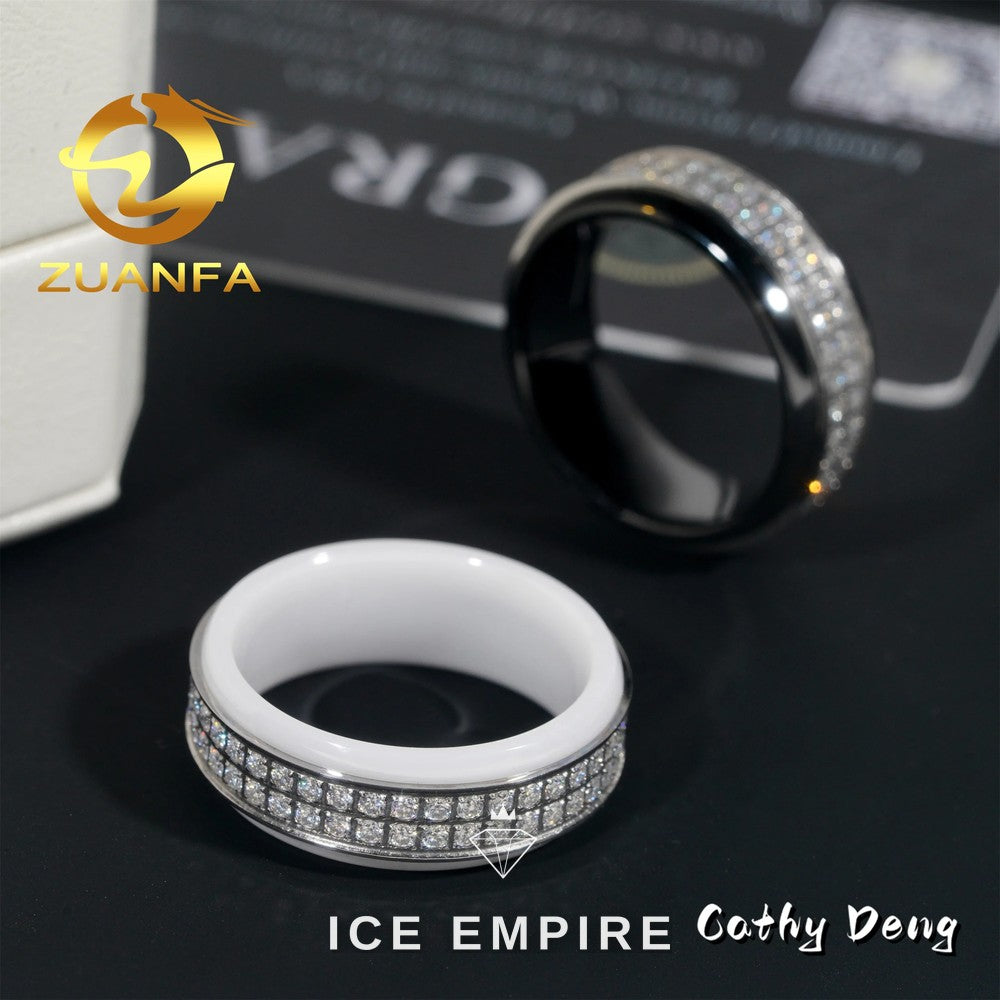 Iced Out 925 Silver Moissanite Ring