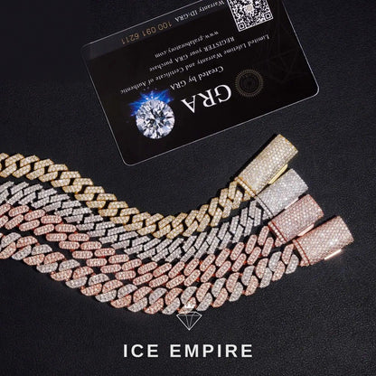 Iced Out Rose Gold Moissanite Cuban Chain