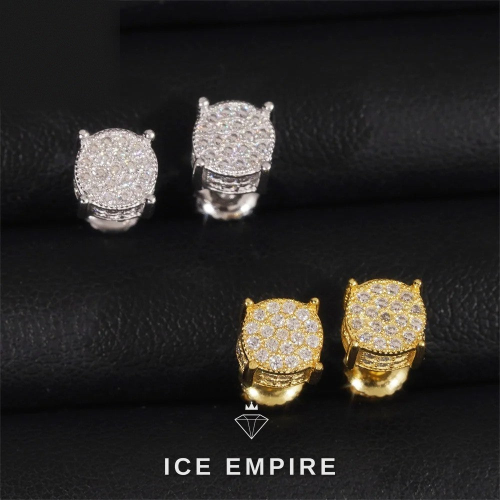 Iced Out Cluster 925 Silver Lab Grown Diamond Earrings