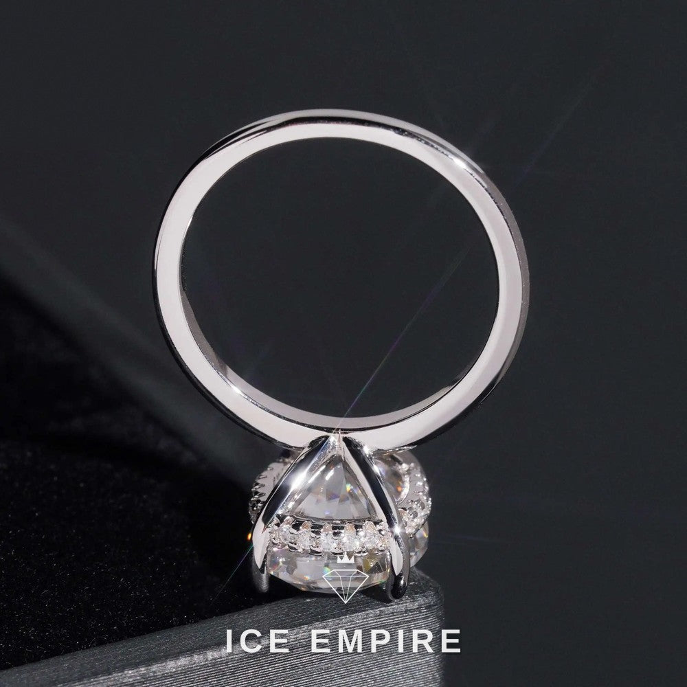 Iced Out 18K Gold Moissanite Wedding Band