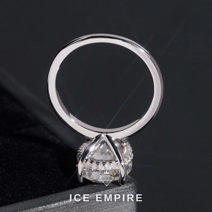 Iced Out 18K Gold Moissanite Wedding Band