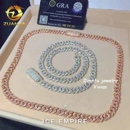Iced Out Rose Gold Plated Moissanite Cuban Chain