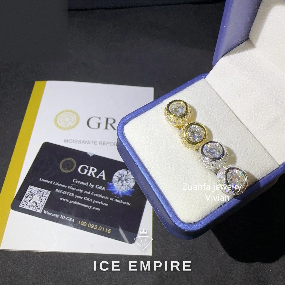 Iced Out 925 Silver Moissanite Earrings
