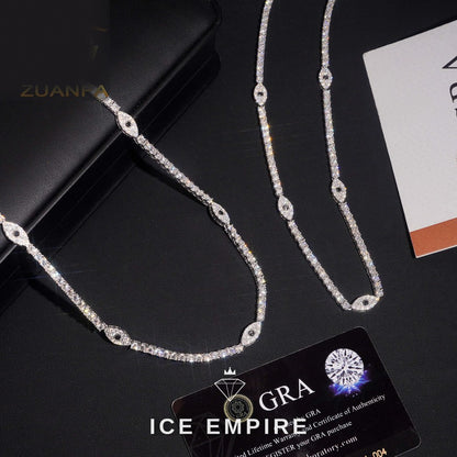 Iced Out Rose Gold Plated Moissanite Cuban Chain