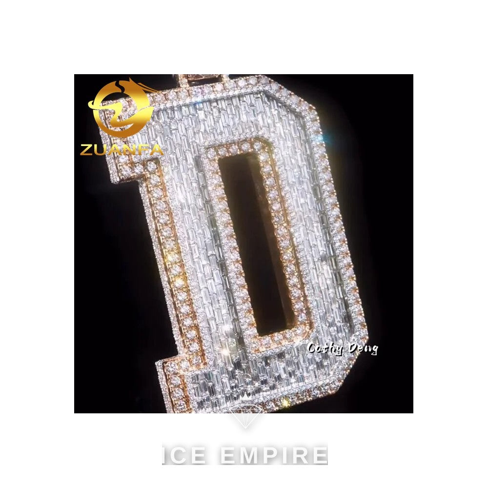 Iced Out Baguette Rose Gold Plated Moissanite Pendant