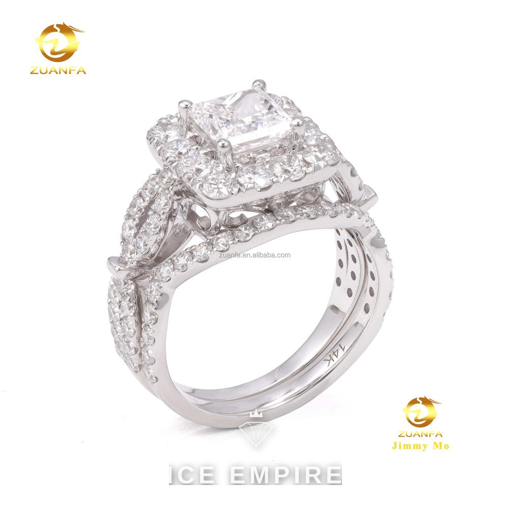 Iced Out 14K Gold Lab Grown Diamond Engagement Ring