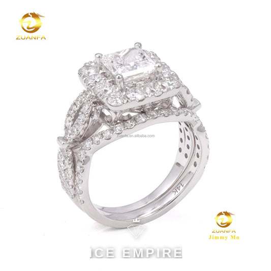 Iced Out 14K Gold Lab Grown Diamond Engagement Ring