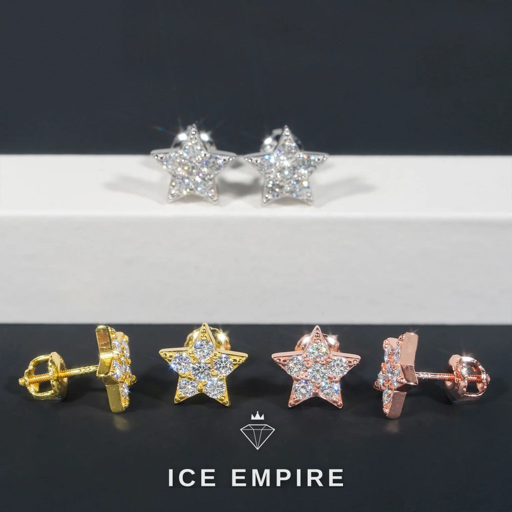 Iced Out Gold Plated Moissanite Earrings