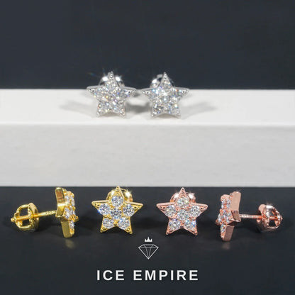 Iced Out Gold Plated Moissanite Earrings
