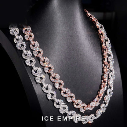 Iced Out Rose Gold Plated Moissanite Cuban Chain