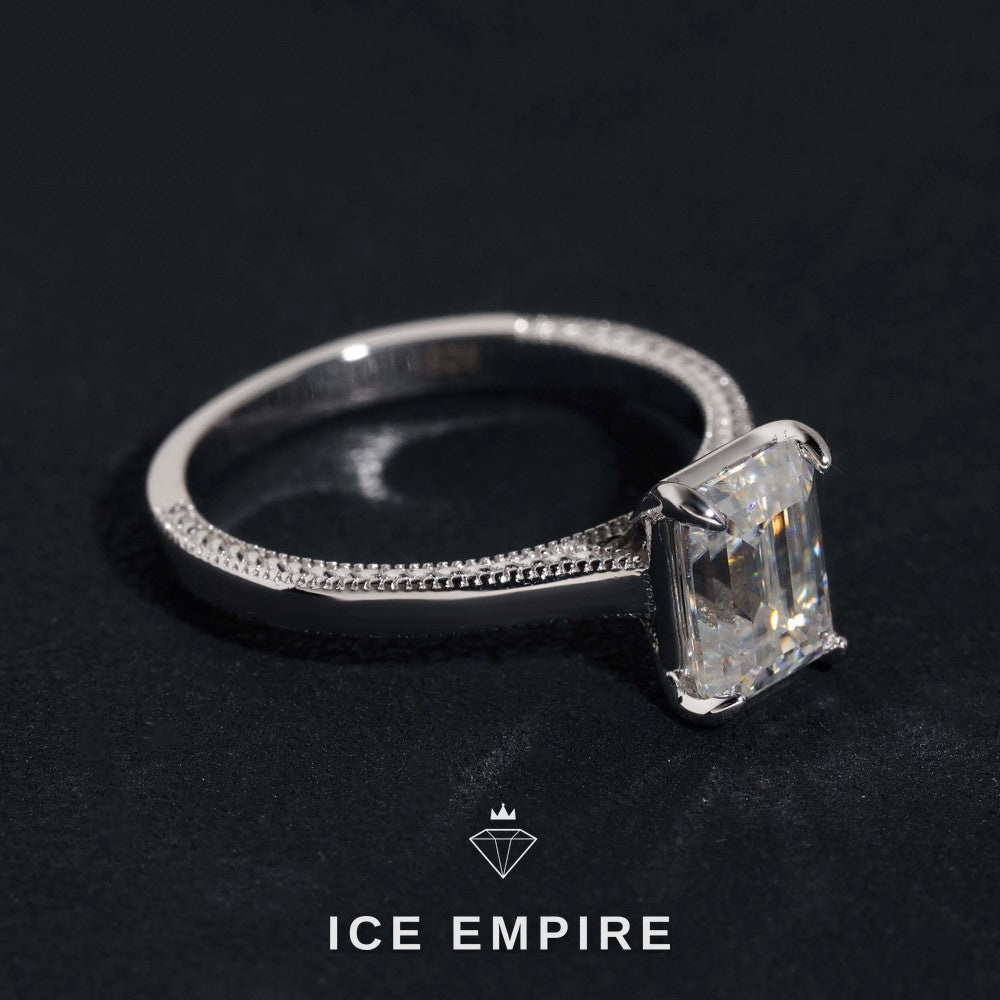 Iced Out 925 Silver Moissanite Wedding Band