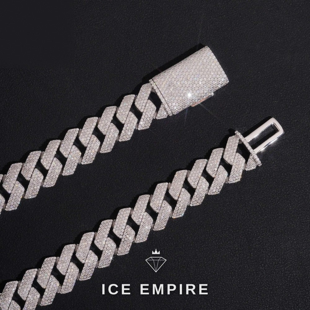 Iced Out Rose Gold Plated Moissanite Cuban Chain