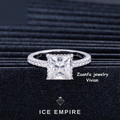 Iced Out 925 Silver Moissanite Ring