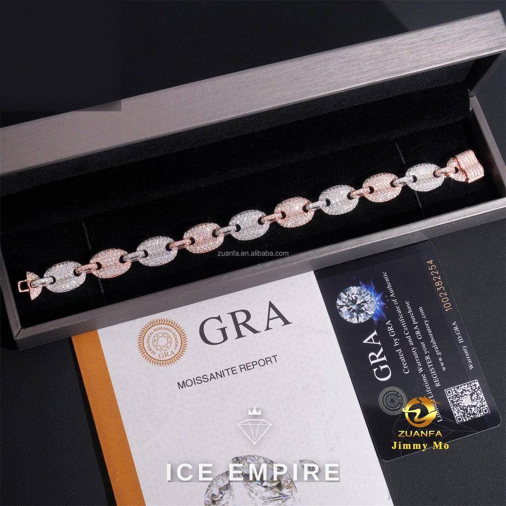 Iced Out 925 Silver Moissanite Cuban Chain