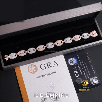 Iced Out 925 Silver Moissanite Cuban Chain