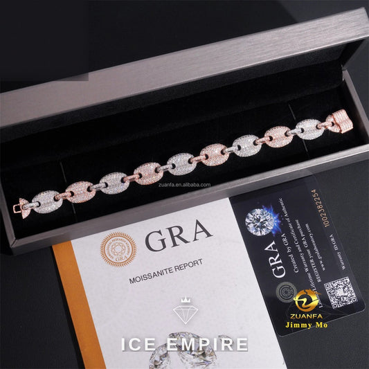 Iced Out 925 Silver Moissanite Cuban Chain