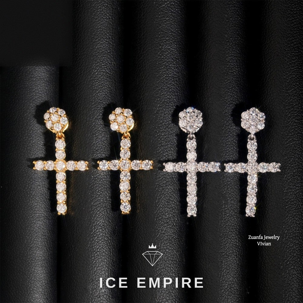 Iced Out 925 Silver Moissanite Earrings