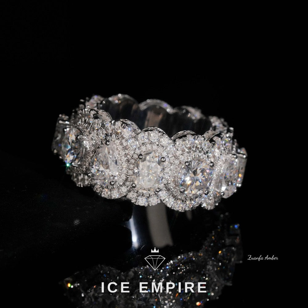 Iced Out Cluster Rose Gold Plated Lab Grown Diamond Ring