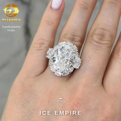 Iced Out 925 Silver Moissanite Wedding Band