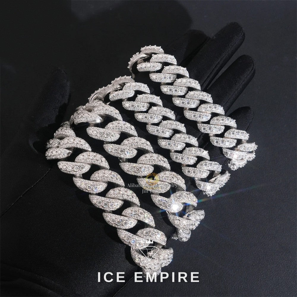Iced Out Rose Gold Plated Moissanite Cuban Chain