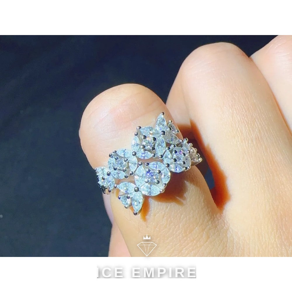 Iced Out 925 Silver Moissanite Ring