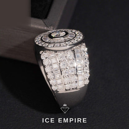 Iced Out Baguette 925 Silver Moissanite Ring