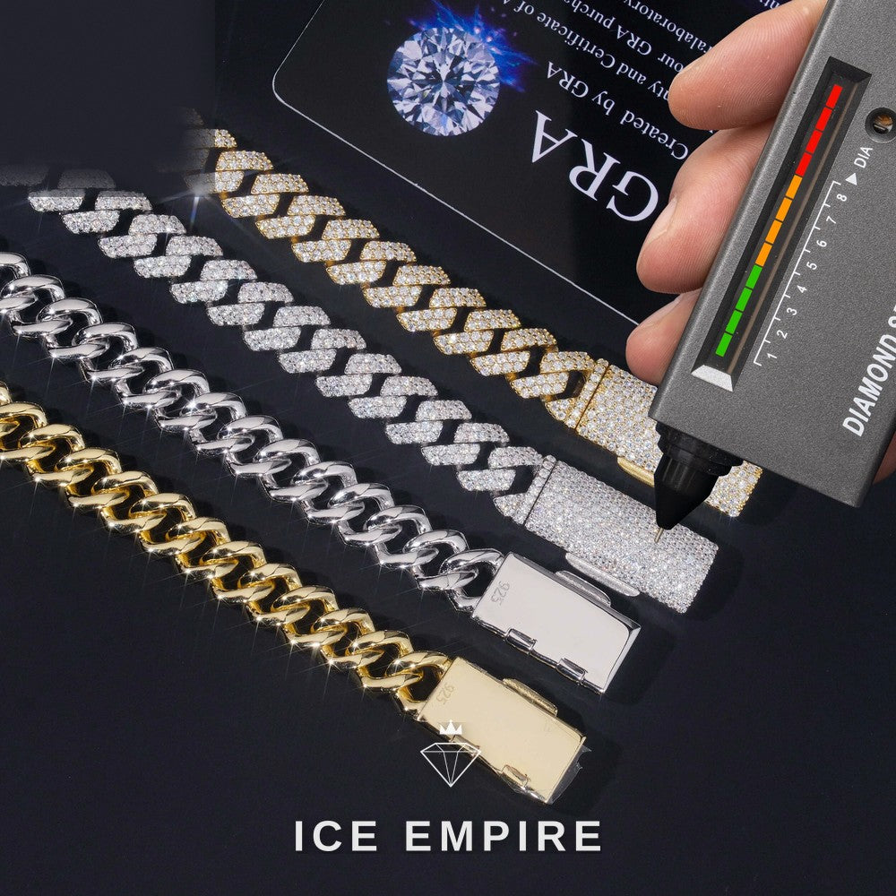 Iced Out Rose Gold Plated Moissanite Cuban Chain