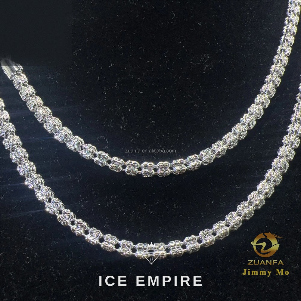 Iced Out 925 Silver Moissanite Cuban Chain