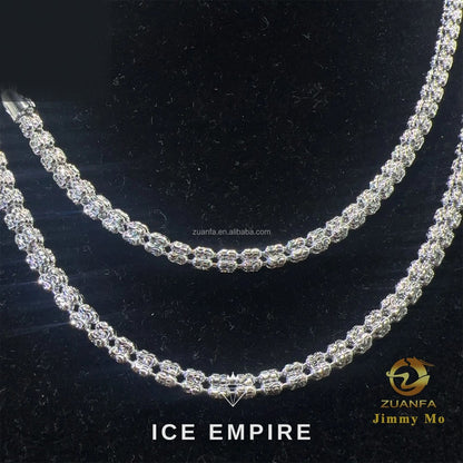 Iced Out 925 Silver Moissanite Cuban Chain