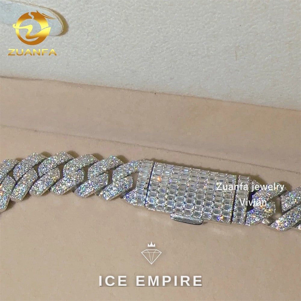 Iced Out Rose Gold Plated Moissanite Cuban Chain