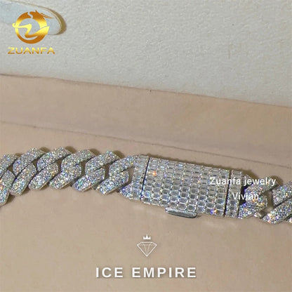 Iced Out Rose Gold Plated Moissanite Cuban Chain