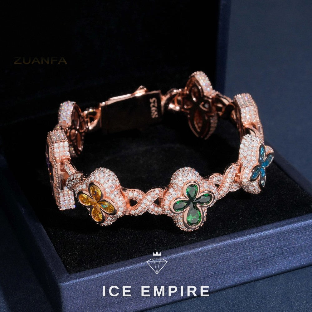 Iced Out Rose Gold Plated Moissanite Cuban Chain