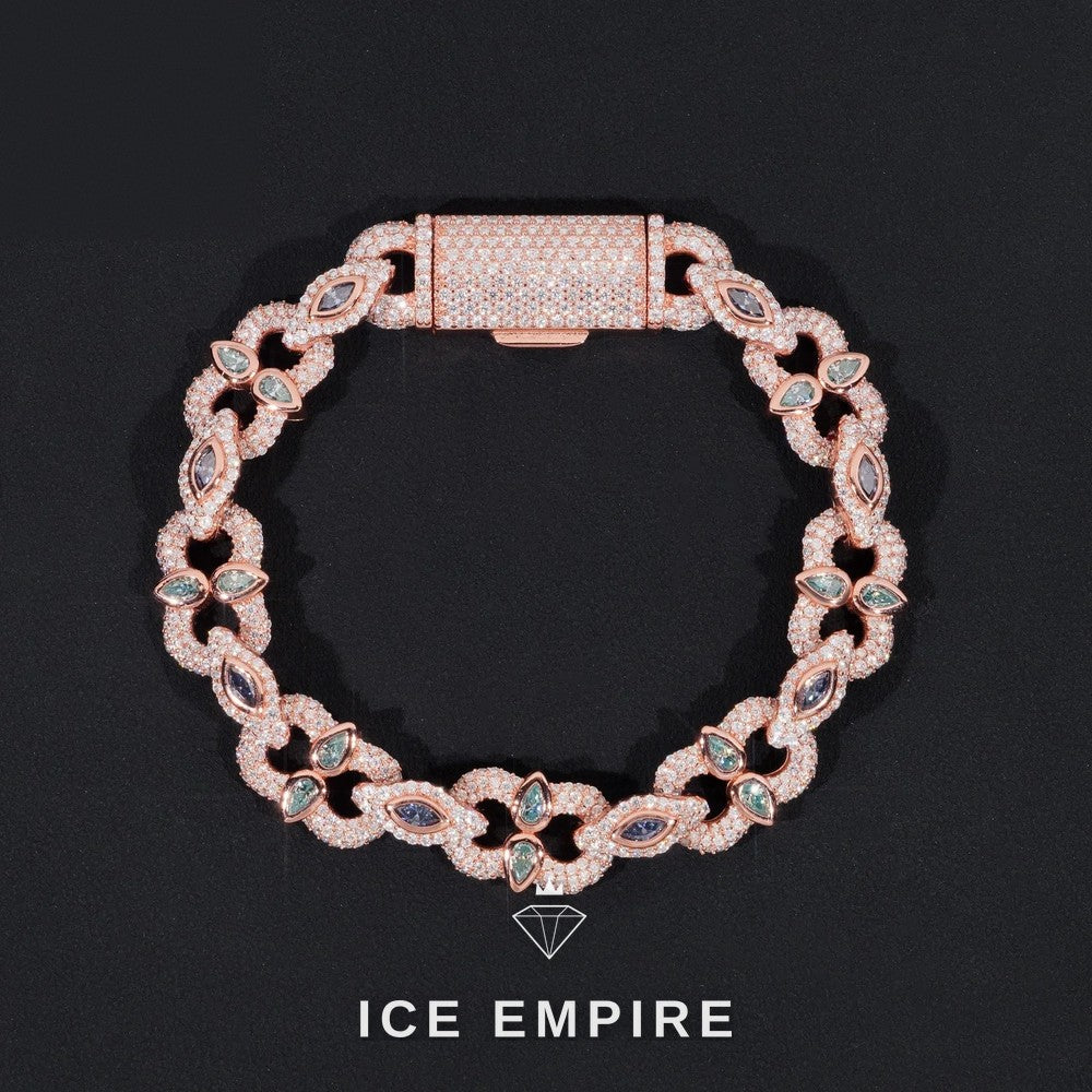 Iced Out Rose Gold Plated Moissanite Cuban Chain