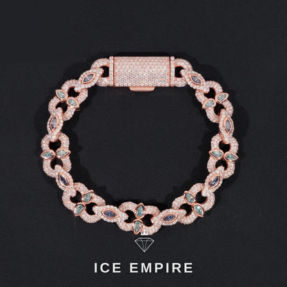 Iced Out Rose Gold Plated Moissanite Cuban Chain