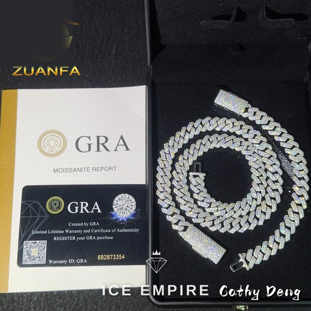 Iced Out Rose Gold Plated Moissanite Cuban Chain
