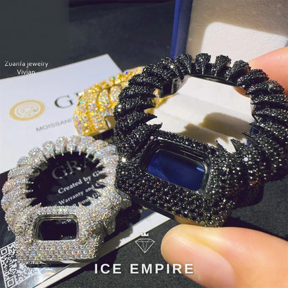Iced Out 925 Silver Moissanite Watch