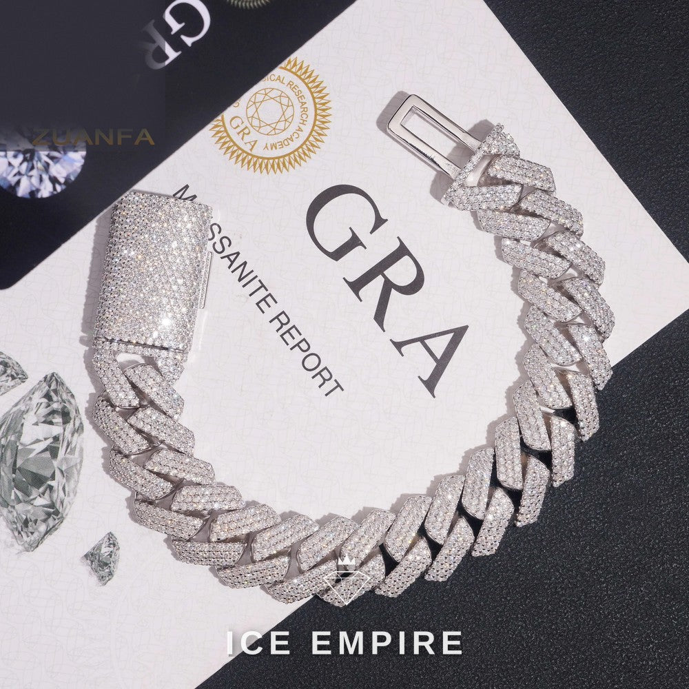 Iced Out Rose Gold Plated Moissanite Cuban Chain